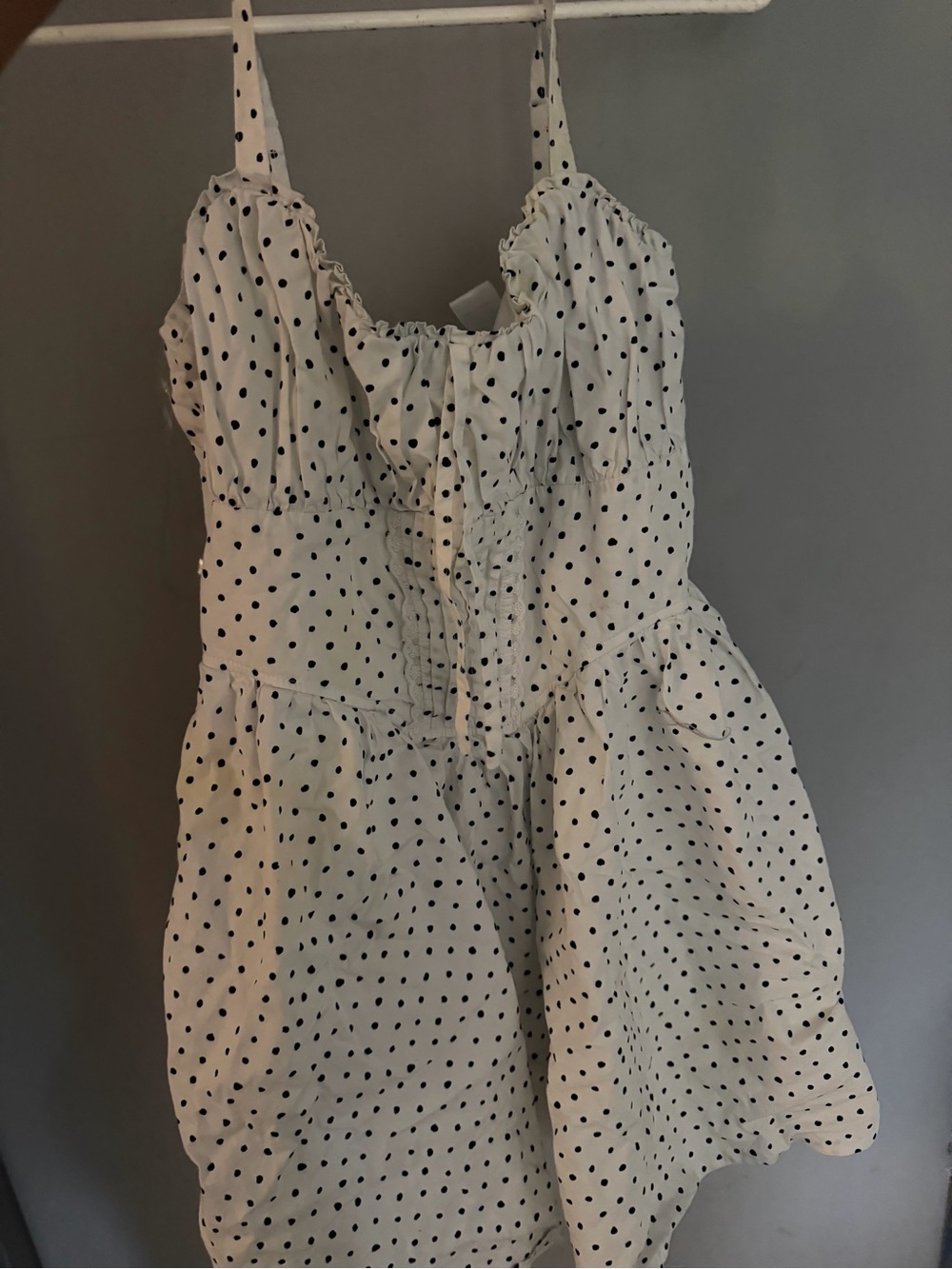 Altar'd State White with Black Dot Dress